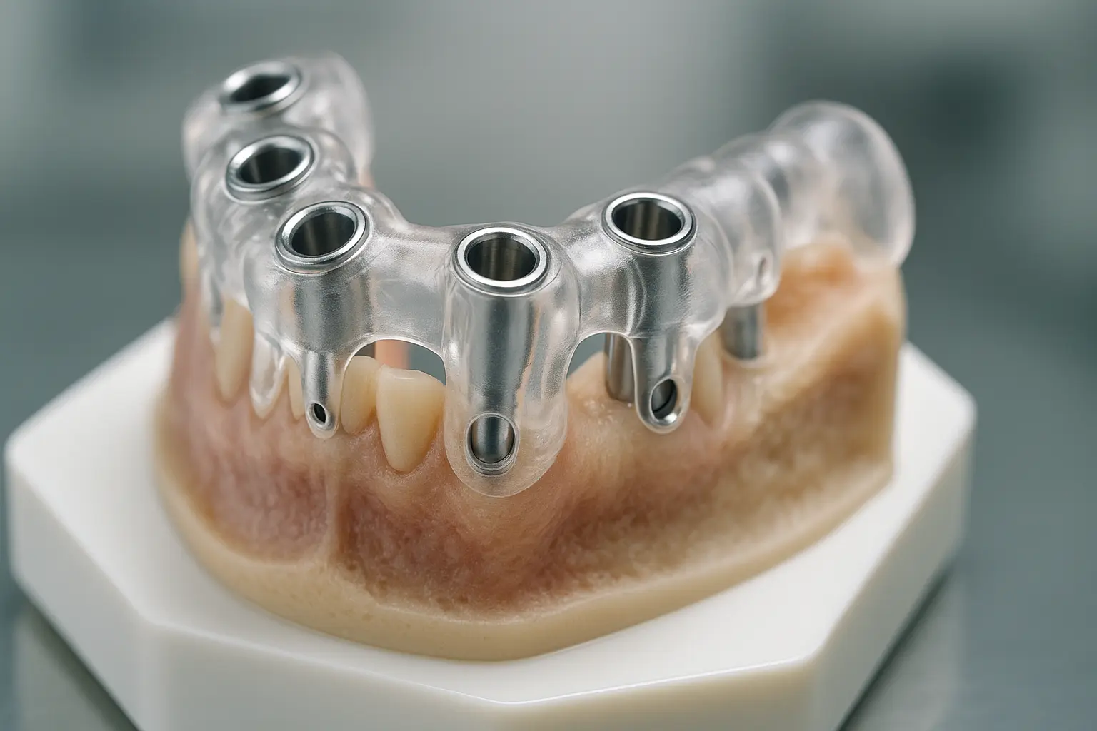 Precision surgical guide used for dental implant placement in Dubai